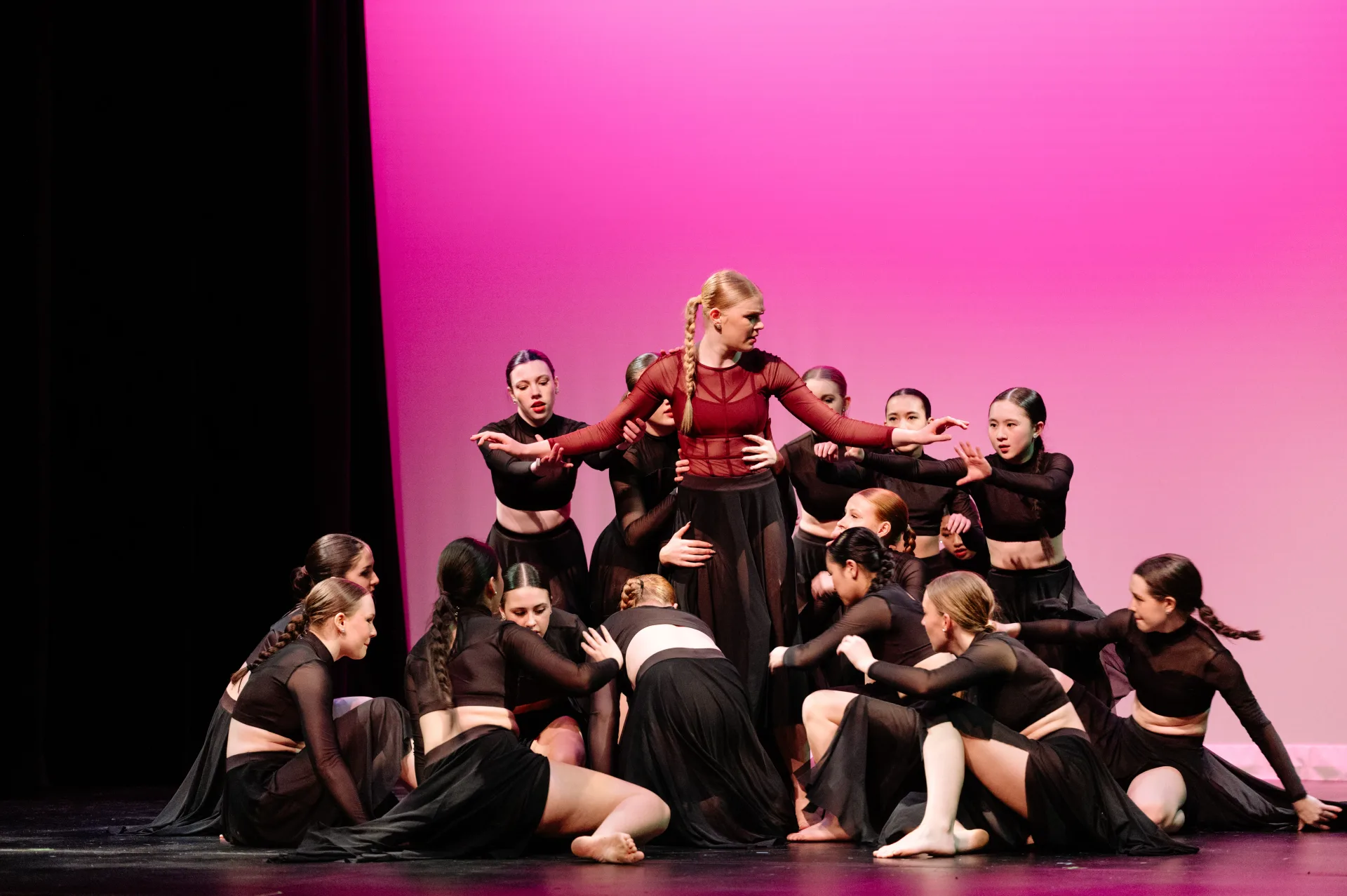 Contemporary dancers performing